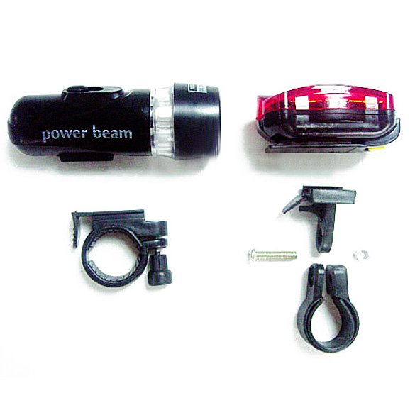 Juego de faros delanteros de bicicleta 5LED a prueba de agua + Juego de luces traseras de seguridad traseras para bicicleta 5LED