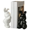 thumbnail image 1 of Hearth & Gear Modern Ceramic Bookends With Rabbit Design Decorative Desk Items For Bookshelves And Giving Set Of 2 With Books Elegant And Stylish Home Ornament Pack Sister Ornament Hairdresser, 1 of 6