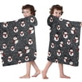 thumbnail image 4 of Black Christmas Snowman Pattern Hooded Bath Towel，50"x30" for Ages 3 To 12 Kids, Quick Dry Lightweight Soft Microfiber Hood Beach Towel Cover Up for Kids, 4 of 7