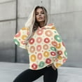 thumbnail image 4 of COEQINE Oversized Sweatshirts Pullover Tops Women's Hoodies Loose Long Sleeves Fashion Y2K Fit Soft Casual Wear Hooded Sweatshirt Donut Lightweight Fall Winter Outfits Clothes, S, 4 of 7