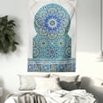 thumbnail image 3 of Moroccan Tapestry, Ceramic Tile Antique East Pattern Heritage Architecture Print, Wall Hanging for Bedroom Living Room Dorm Decor, 60W X 80L Inches, Blue Turquoise Pale Coffee, by Ambesonne, 3 of 5