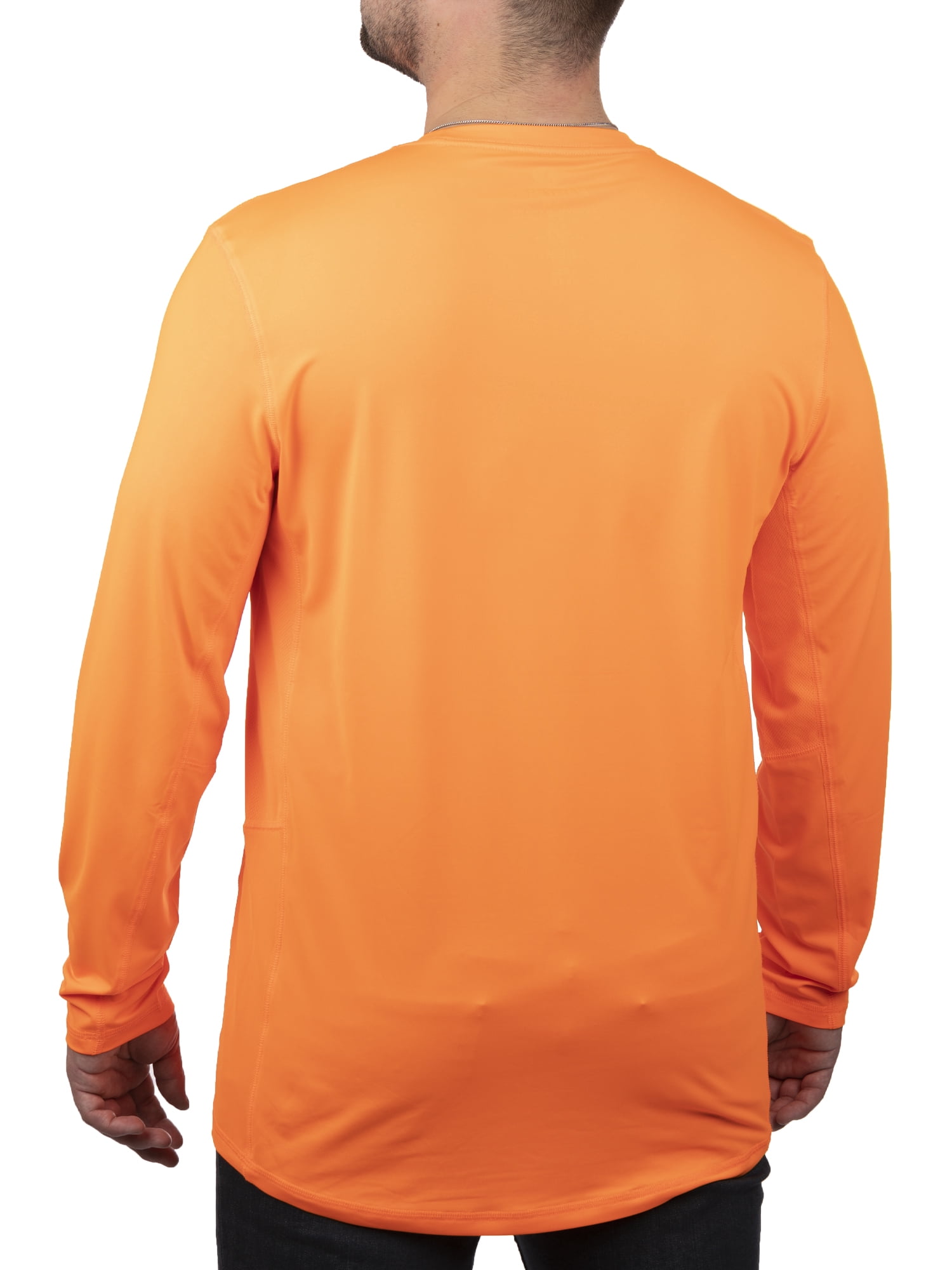 Mossy Oak Men's Blaze Orange Long Sleeve Performance Tee Shirt, Up to 3XL