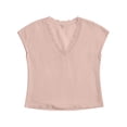 thumbnail image 4 of Craaazy Womens Spring And Summer Lace Trim Linen Top V-Neck Cap Sleeve Casual Blouse for Daily Wear Gifts, 4 of 8