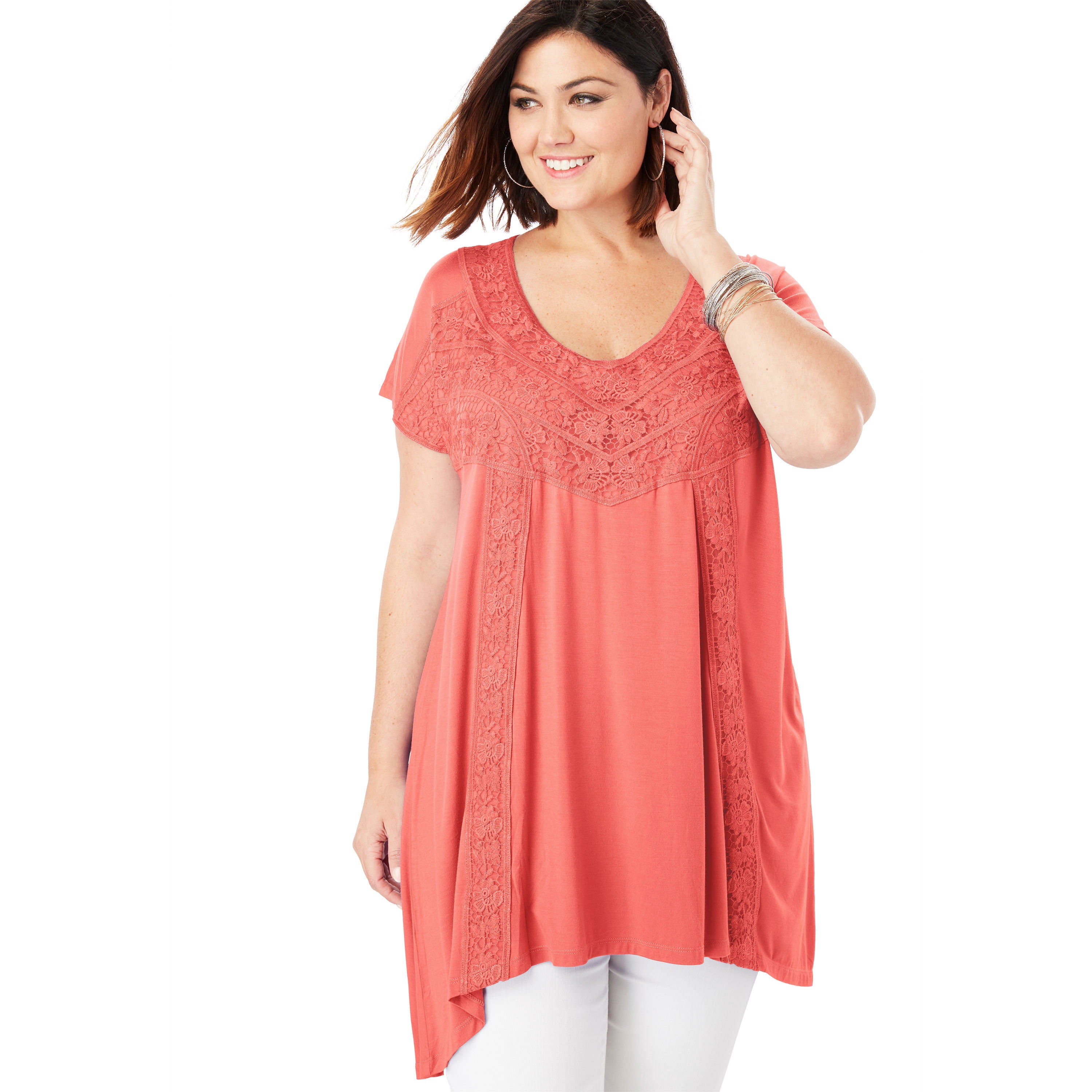 plus size coral shirt