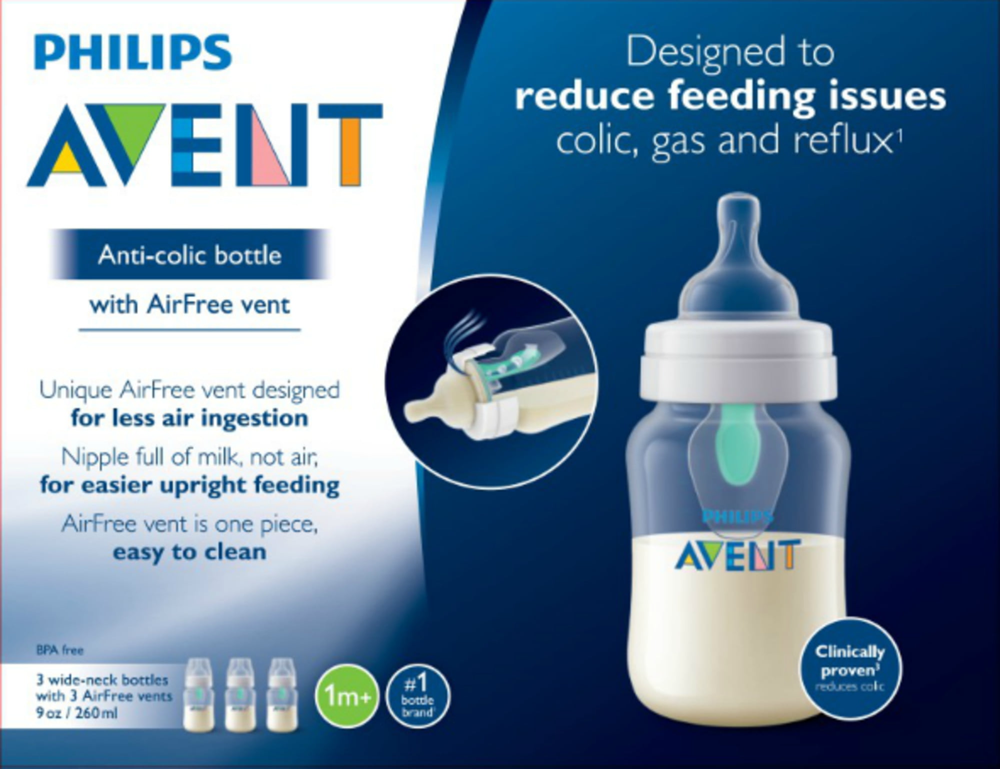 Philips Avent Biberon anti-coliques avec ventilation AirFree — Goldtex