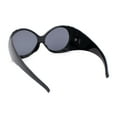 thumbnail image 4 of Oversized Round Goggle Style Thick Temple Plastic Dimensional Plastic Sunglasses All Black, 4 of 4