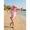 thumbnail image 6 of BemeyourBBs Toddler Baby Girl Swimsuit Infant Bathing Suit One-Piece Swimsuits with Sun Hat Set Long Sleeve Rash Guard Swimwear Marine Animal Zipper Summer Beach Wear, 6 of 9