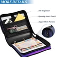 thumbnail image 4 of Water-Resistant 3-Ring Binder Organizer with Multiple Pockets Zipper Binder Bag for Office Purple Neon Waterfall, 4 of 8