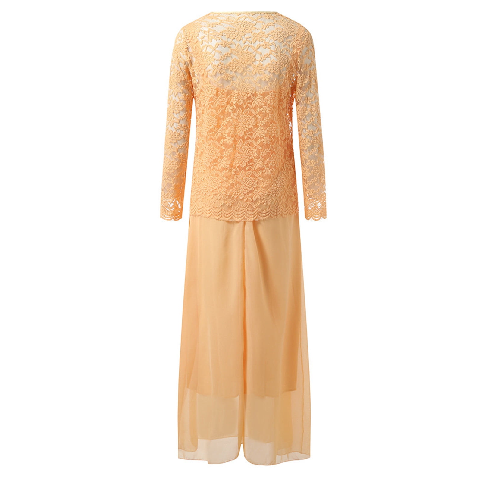 Aboser Womens 2 Piece Dress Outfits for Wedding Guest Prom Dresses Chiffon  Lace Cardigan with Flowy Long Dress Sets Ladies Evening Party Dresses