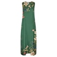 thumbnail image 5 of Nuoqisi Womens Summer Maxi Dress 2026 Casual V Neck Floral Sleeveless Sun Dress Trendy Beach Vacation Long Flowy Dresses, 5 of 8