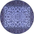 thumbnail image 1 of Ahgly Company Machine Washable Indoor Round Persian Blue Traditional Area Rugs, 5' Round, 1 of 4