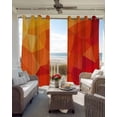 thumbnail image 4 of Red Orange Blackout Curtains 63 Inches Long for Bedroom, Modern Abstract Ombre Geometric Aesthetic Thermal Insulated Room Darkening Black Out Window Curtain Panels Grommet Drapes for Living Room, 4 of 8