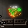 thumbnail image 3 of C-CRAFT Tacos Neon Led Light Up 33 inch for Tacos Mexican Food Restaurant Wall Decor, 3 of 5