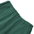 thumbnail image 4 of Womens Culottes Linen Blend Wide Leg Pants Casual Palazzo Elastic Waist with Pockets, 4 of 7