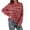 Red, variant on Womens Fuzzy Sweaters Crewneck Space Dye Striped Eyelash Knit Pullover Tops Long Sleeve Casual Slouchy Fall Winter Cozy Warm Flattering Lounge Knitwear