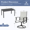 thumbnail image 7 of ELPOSUN 7 Piece Outdoor Patio Dining Set Swivel High Back Textilene Chairs and Rectangle Table Furniture Set,Light Gray, 7 of 7