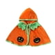 thumbnail image 3 of Poncho con capucha de calabaza para niños, capa, disfraz de Halloween, chal Naranja, 3 of 9