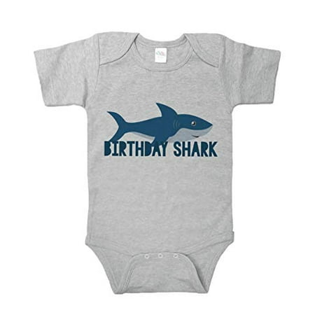 

7 ate 9 Apparel Kid s Birthday Shark Grey Onepiece