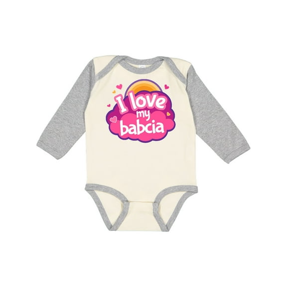 Inktastic I Love My Babcia Girls Girls Long Sleeve Baby Bodysuit