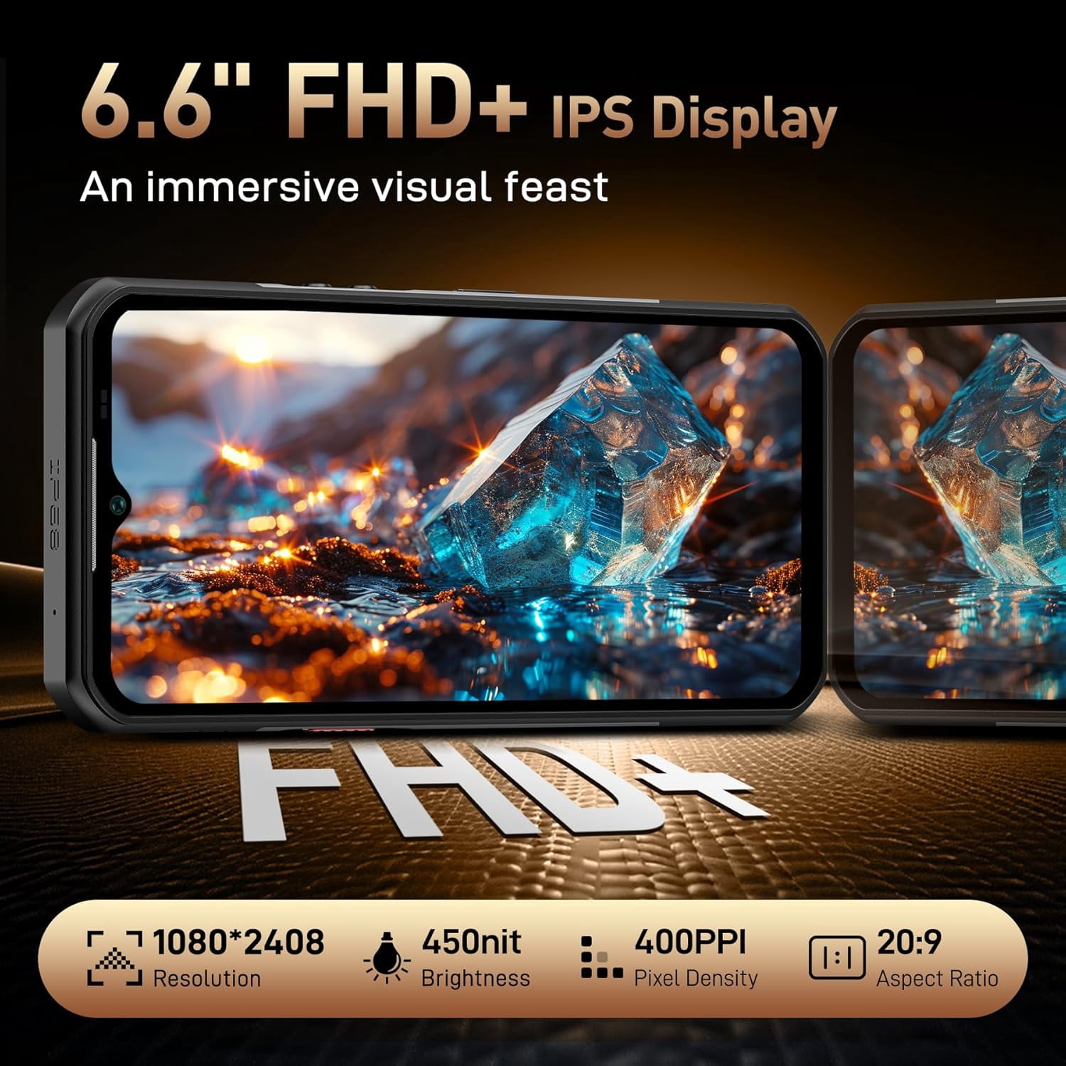 OUKITEL WP39 PRO Rugged Smartphone 5G, 36GB RAM 512GB ROM, 11000mAh(33W) Battery Mobile Phones,Gold