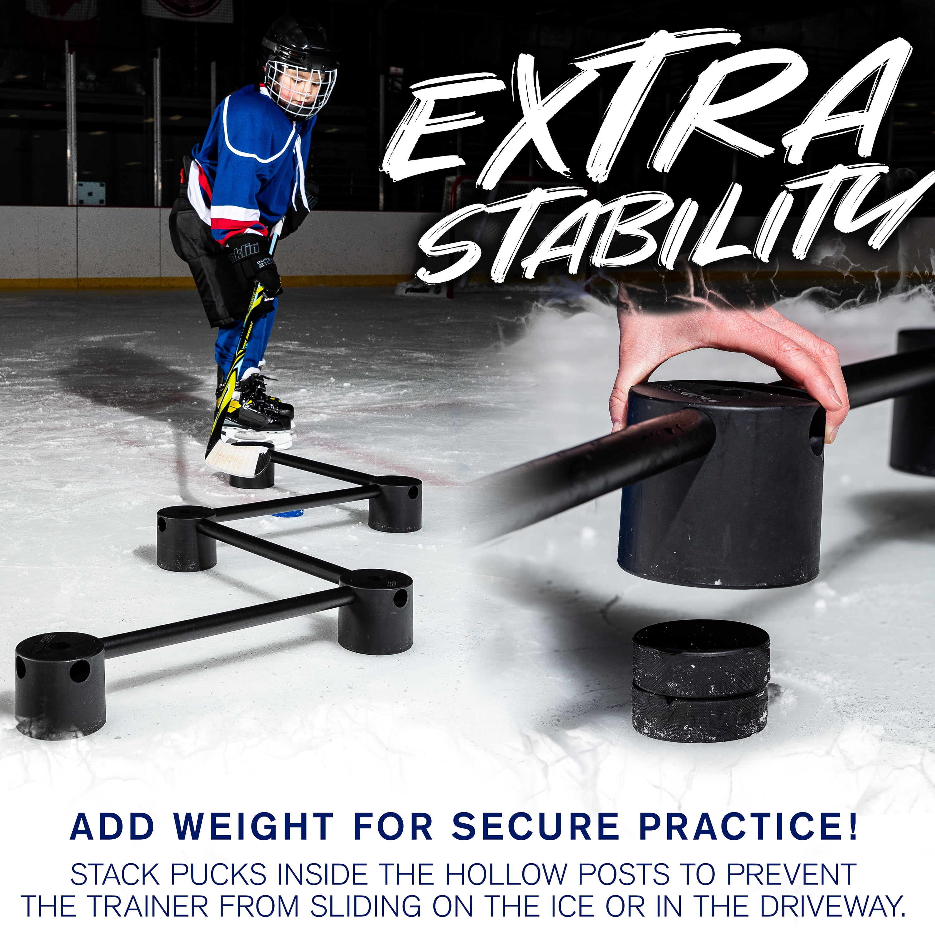 Franklin Sports Hockey and Ice Hockey Sport Training Aid and Franklin Sports NHL Street Roller Hockey Puck
