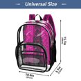 thumbnail image 4 of Large Clear PVC Backpack Heavy Duty See Through Backpack for Adults Work Travel, Pink-damask Lace Printed 12L, 4 of 8