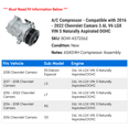 thumbnail image 2 of A/C Compressor - Compatible with 2016 - 2022 Chevy Camaro 3.6L V6 LGX VIN S Naturally Aspirated DOHC 2017 2018 2019 2020 2021, 2 of 2