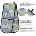 thumbnail image 2 of Yayeee Double Oven Mitt Kitchen Heat Resistant Baking 35" x7" Quilted Cotton Glove, Vibrant Hydrangeas Pattern, 2 of 6