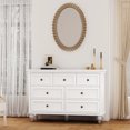 thumbnail image 2 of Hosslly Modern 7 Drawer White Dresser, Wood Storage Cabinet for Bedroom, 53.94x15.7x35.83 Inch, 2 of 9