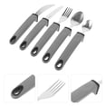 thumbnail image 2 of CNKOO 5pcs Utensils Stainless Steel Silverware Set Weighted Knives Fork and Spoons, 2 of 7