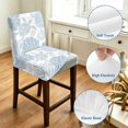 thumbnail image 4 of Blue Sea Turtle Bar Stool Cover Set of 4, Coastal Coral Summer Beach Nautical Stretch Bar Chair Cover, Removable Washable Pub Counter Stool Chair Slipcover for Kitchen Dining Room Pub Cafe, 4 of 9