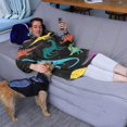 thumbnail image 3 of Wearable Oversized Blanket,Colorful Dinosaurs Galaxy Pattern Wearable Blanket Hoodie for Adults,Cozy Hooded Blankets with Super Pockets,Super Warm Fuzzy Pullover for Women & Men, 3 of 6