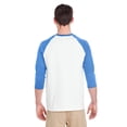 thumbnail image 3 of GILDAN G570 ADULT HEAVY COTTON 5.3 OZ. 3/4-RAGLAN SLEEVE T-SHIRT, 2XL, WHT/ CAROLNA BLU, 3 of 4
