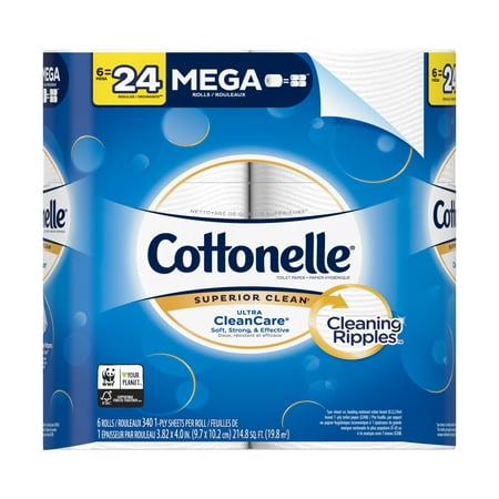 Cottonelle Ultra CleanCare Toilet Paper, Strong Bath Tissue, Septic ...