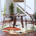 thumbnail image 3 of Spring Mushrooms Round Area Rug 7Ft Washable Circle Rugs for Dorm Laundry Room, Farmhouse Pastoral Botanical Watercolor Non-Slip Carpet Floor Mats Indoor Outdoor Carpet Runner Aesthetic Home Decor, 3 of 8