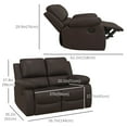 thumbnail image 3 of HOMCOM Double Seat Recliner PU Leather Loveseat Reclining Sofa with Arms, 3 of 10
