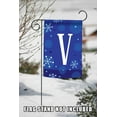 thumbnail image 4 of Toland Home Garden Winter Snowflakes Monogram V Personalized Winter Flag Double Sided 12x18 Inch, 4 of 5