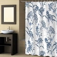 thumbnail image 2 of Fabric Shower Curtain, Blue Plant and Fruits Texture Shower Curtains with 12 Hooks Waterproof Machine Washable Bath Curtains for Bathroom, 54 x 78in, 2 of 6