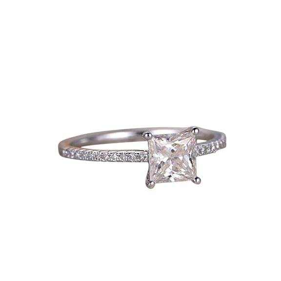 1.25 Carat Solitaire Wedding Ring with Moissanite and Moissanite with 18k Gold Plating