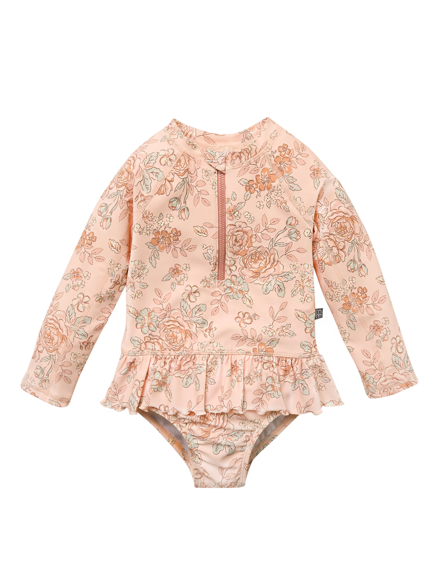 Modern Moments by Gerber Baby and Toddler Girl Peplum Ruffle Rashguard, Sizes 0/3M - 5T