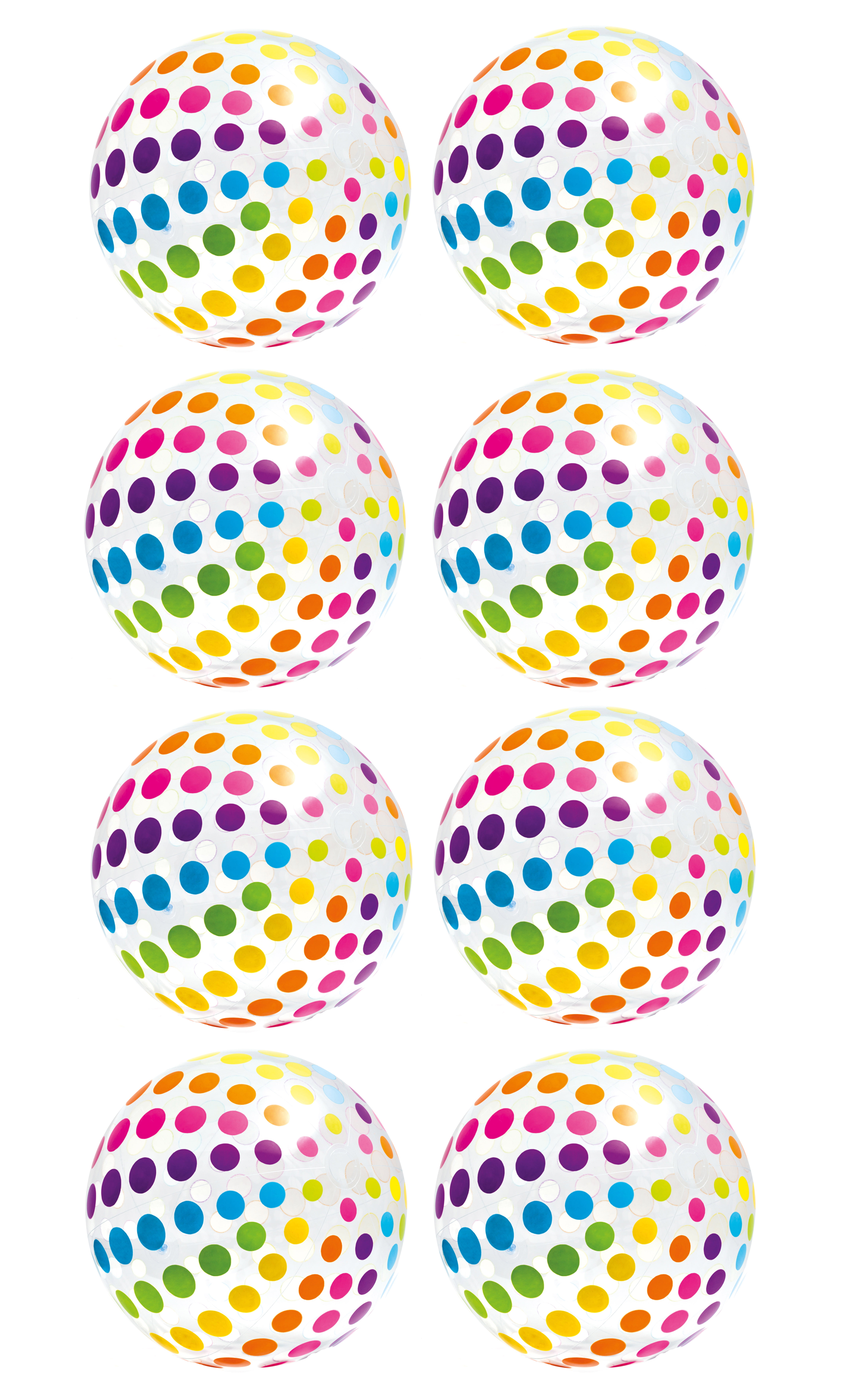 Intex Jumbo Inflatable Big Panel Colorful Polka Dot Giant Beach Balls Set of 8 