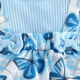 thumbnail image 5 of Baby Girls Butterfly Romper w/Headband Infant Ruffle Jumpsuit Birthday Dress, 5 of 7