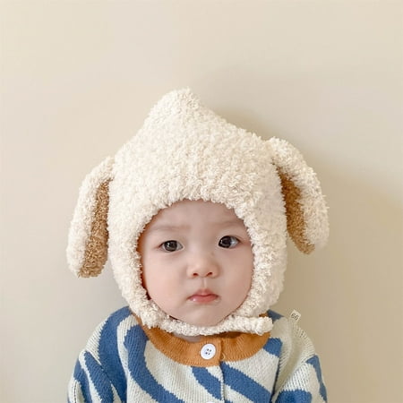 

kpoplk Kids Hats Newborn Infant Baby Unisex Cotton Autumn Winter Warm Fleece Hat Clothes(Beige)