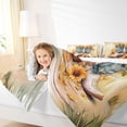 thumbnail image 5 of Erosebridal Teal Sunflower Rose Cowgirl Boots Print Twin Bedding Sets, Pastel Western Bedding Comforter Set for Girls, Reversible 7pcs, 5 of 6