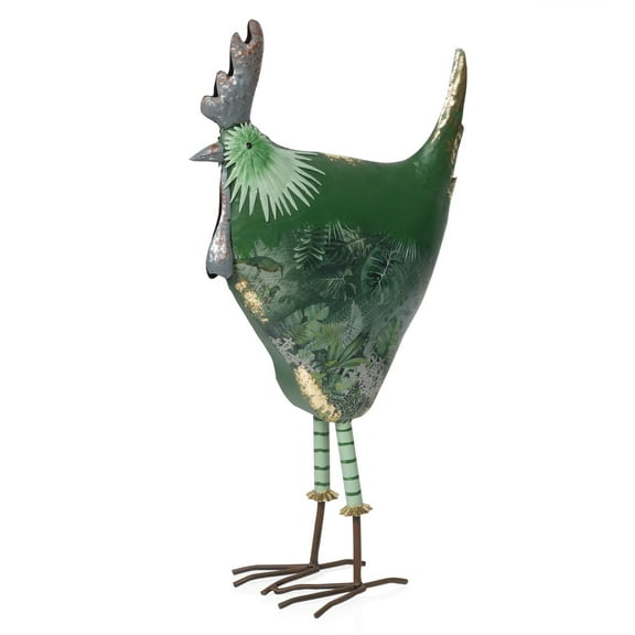 Alpine Corporation 23"H Metal Cottage Farm Rooster Garden & Lawn Statue