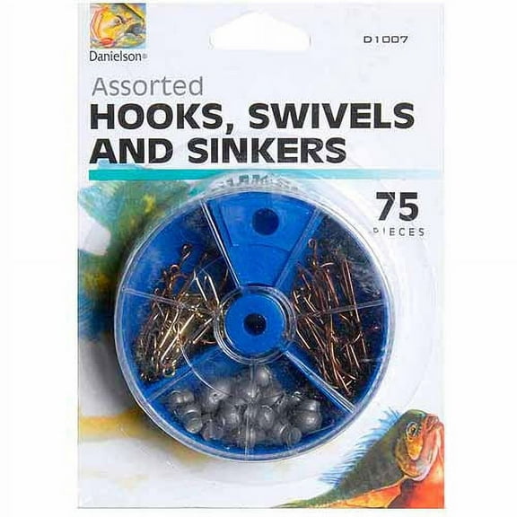 Danielson Hooks Swivels and Sinkers Assortment Dial Box