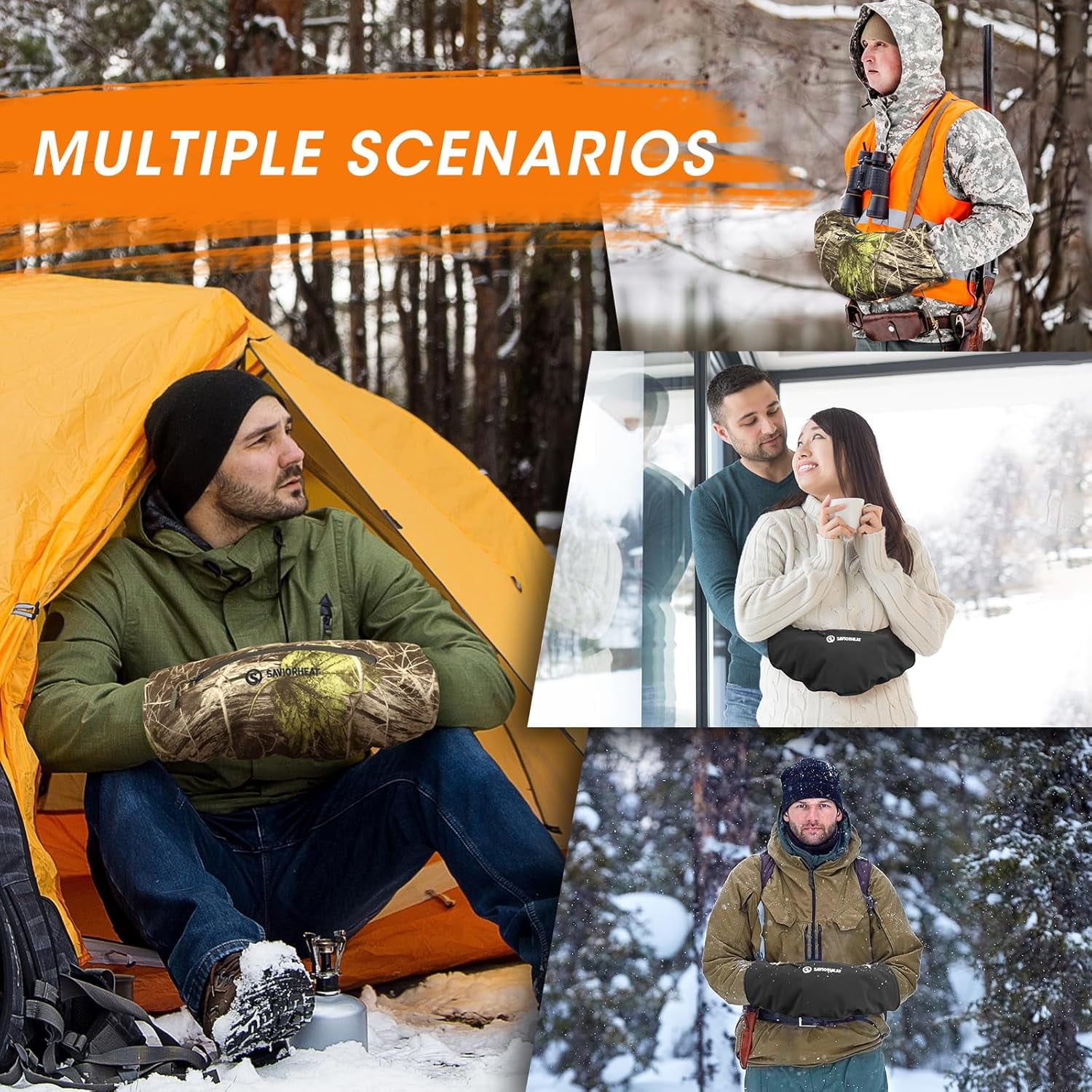 SAVIOR HEAT Heated Hand Muff, Electric Heating Hand Warmer Pouch for Winter Outdoor Hunting Camping Golf Photography