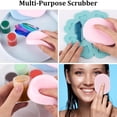 thumbnail image 4 of 4 esponjas limpiadoras faciales grandes, reutilizables, desmaquillantes, ovaladas, color rosa, 4 of 7