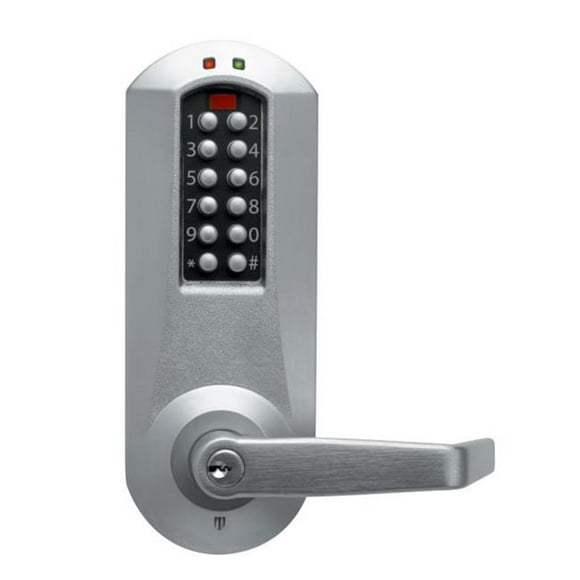 Simplex E5010XSWL626 Eplex Exit Trim Electronic Pushbutton Lock with Winston Lever & Kaba Cylinder, Satin Chrome