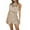 Khaki, variant on Oplxuo Mock Neck Satin Mini Dress for Women Elegant Wrap Tie Side Sleeveless Wedding Party Cocktail Dresses